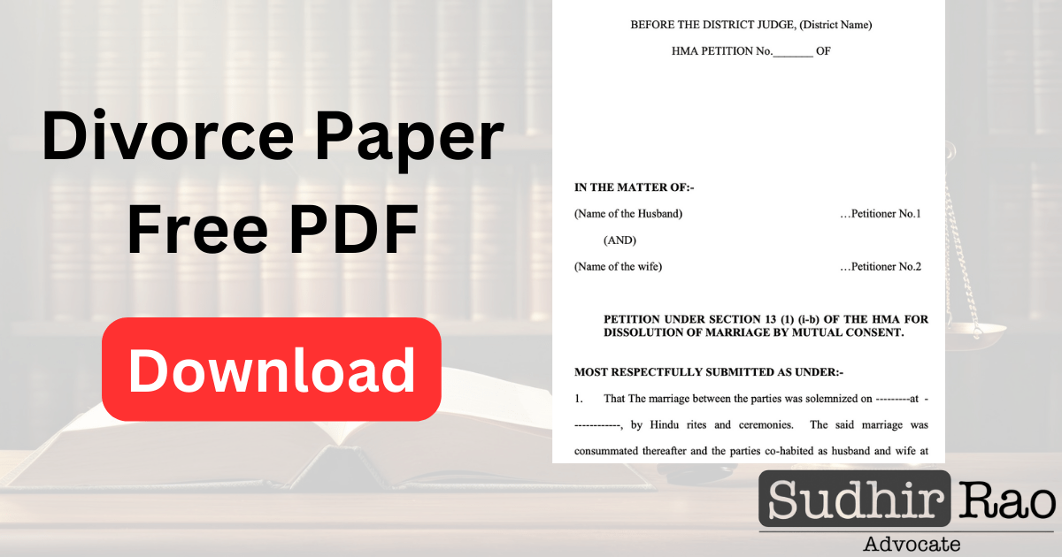 Divorce Documents PDF Free Download